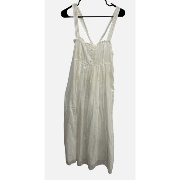 J.Crew Womens White Sleeveless Pleated Bust Dress Cottagecore Baby Doll Sz 12 - Picture 1 of 9
